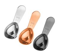 Hoshen juego de 3 cucharas de café, cucharas de café de acero inoxidable, cuchara con mango corto, ideal para café molido y preparación de café, 15 mL, Juego B