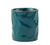 Hoshen Soporte para bolígrafos de textura geométrica irregular, tubo de almacenamiento de papelería, arreglo de flores de escritorio para el hogar, almacenamiento de cocina, verde