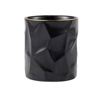 Hoshen Soporte para bolígrafos de textura geométrica irregular, tubo de almacenamiento de papelería, arreglo de flores de escritorio para el hogar, almacenamiento de cocina, color negro