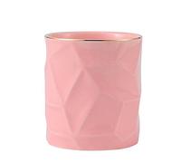 Hoshen Soporte para bolígrafos de textura geométrica irregular, tubo de almacenamiento de papelería de escritorio, arreglo floral de escritorio para el hogar, almacenamiento de cocina, color rosa