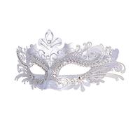 Hoshin - Máscara veneciana para mujer, decoración de carnaval (plata)