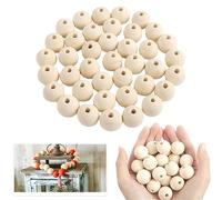 Hoshisea 1500 Piezas Abalorios Madera Redonda, Bolas de Madera Natural, Cuentas de Madera Redondas, para Hacer Colgantes, Pulseras, Accesorios Decorativos y Otras Manualidades