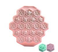 Hoshisea 19 Cavidades Moldes de Silicona con Diseño de Abeja y Panal, Molde De Silicona Panal, Moldes Silicona Abejas, Hornear Pasteles Postres Fabricación Jabón Artesanal(Rosa)