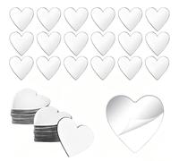 Hoshisea 50 piezas pequeños espejos mini decorativos de cristal, azulejos de espejo en forma de corazón, juego para belleza y maquillaje, decoración artesanal