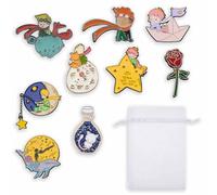 Hoshisea 9 Piezas Broches Dibujos Animados, Broche Creativo, Principito Rose Clásico Cuento De Hadas Duro Esmalte Broche, Resistente Al Óxido y Duradero,para Solapas, Ropa, Mochilas, Sombreros, Joya