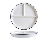 Hoshisea Platos Divididos de Cerámica, Platos Llanos, Platos Vajilla, Platos Ensalada Cerámica Blanca, Plato Ceramica Infantil, para Frutas, Verduras, Snacks, Snacks