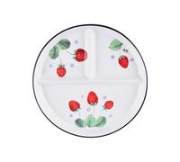 Hoshisea Platos Llanos de Cerámica, Platos Con Compartimentos, Platos Divididos de Cerámica,Plato Ceramica Infantil, para Comidas Divididas, Fiestas, Refrigerios, Postres (Fresa)