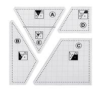 Hoshisea Regla de Costura - Juego 4 Patrones para Patchwork, Acrílico Medición, Corte, Acolchado y Bordado Bricolaje