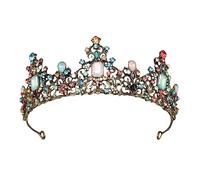 Hoshisea Tiara de Corona Barroca, Corona Barroca Real, Corona Tiara Nupcial, para Fiestas de Graduación, Cumpleaños y Bodas (Color)