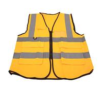 Hosie Chaleco de Seguridad, Chaleco Impermeable de Alta Visibilidad con Rayas Reflectantes para Guardian para Trabajos Al Aire Libre (Amarillo)