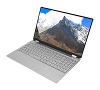 Hosie Computadora Portátil de Oficina, Teclado Retroiluminado 180 Grados Flip Quad Core Quad Thread 100-240V 15.6in Computadora Portátil para Trabajo para Windows 10 (16G+256G Enchufe de la UE)