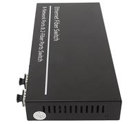 Hosie Conmutador de Fibra óptica Ethernet, 8 Puertos Eléctricos, Conmutador de Medios de Fibra óptica, 2 Puertos ópticos, Conector RJ45, 100-240 V para Red (Enchufe de la UE)