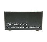 Hosie Conmutador Ethernet óptico, Conmutador de Fibra SFP Puertos de Red RJ45 Supervisión del Estado de la Red 10 100M 1 Puerto óptico 8 Puertos Eléctricos para Oficina (Enchufe de la UE)