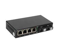 Hosie Convertidor de Medios de Fibra, Conmutador Ethernet 6 Puertos Full Half Duplex Negociación Automática 10 100 1000 Mbps Extensión 20 Km por Red (Enchufe de la UE)