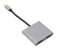 Hosie Estación de Acoplamiento USBC, USB C a Adaptador de Interfaz Multimedia de Alta Definición Dual Diseño de Aluminio Portátil para Chromebook para Switch para la Serie OS X