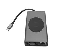 Hosie Estación de Conexión para Computadora, Base para Juegos de Alta Velocidad Gris USB C USB3.0 de 4K 30Hz (Gris)