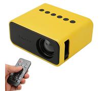 Hosie Proyector Portátil, 1920x1080 Mini Proyector 1080P HD Amarillo 100-240V para Viajes para Niños (Enchufe de la UE)