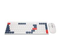 Hosie Ratón de Teclado, Combo de Ratón de Teclado de 2,4 GHz, Teclas Redondas Tipo C, Carga Ergonómica para Teléfono (Blanco Azul)