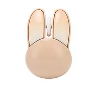 Hosie Ratón Kawaii, Ratón Inalámbrico 2.4G, Rango Efectivo de 33 Pies, Sensibilidad dpi Ajustable, Diseño Simétrico para Biblioteca para Niños (Color del té con Leche)