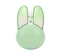 Hosie Ratón Kawaii, Ratón Inalámbrico 2.4G, Rango Efectivo de 33 Pies, Sensibilidad dpi Ajustable, Diseño Simétrico para Biblioteca para Niños (Verde)