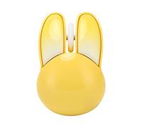 Hosie Ratón Kawaii, Ratón Inalámbrico 2.4G, Rango Efectivo de 33 Pies, Sensibilidad dpi Ajustable, Diseño Simétrico para Biblioteca para Niños (Amarillo)