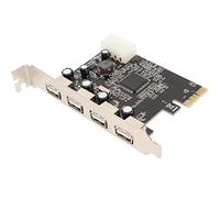Hosie Tarjeta de Expansión PCIe a USB 2.0 de 4 Puertos de Alta Estabilidad Tarjeta PCIe a USB 2.0 de Fácil Instalación para Chasis