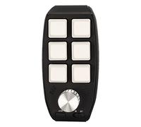 Hosie Teclado de una Mano, Mini Teclado de Operación Simple Programable 6 Teclas Conexión de Modo Dual Ampliamente Utilizada General con Perilla para PC (Blanco)