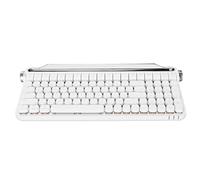 Hosie Teclado Mecánico Bluetooth, 100 Teclas, Modos de Conexión Dual, Batería de 1500 MAh, Teclado de Máquina de Escribir, Interruptor Rojo Retro con Soporte para Juegos (Blanco)