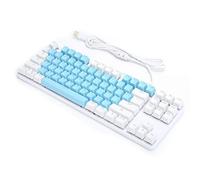 Hosie Teclado para Computadora Portátil para Juegos, Teclado Retroiluminado Teclado Mecánico K100 87 Teclas Teclado para Computadora para Juegos de Oficina y Entretenimiento (Azul y Blanco)