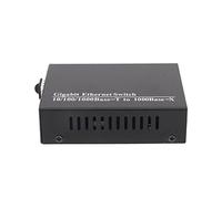 Hosie Transceptor Ethernet, SFP Transmisión de Larga Distancia Negociación Automática Conexiones Gigabit 100-240V Transceptor de Fibra de Compatibilidad Universal para Oficina (Enchufe de la UE)