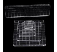 Hosifiy Juego de 7 sellos acrílicos para sellos de silicona, bloque de sello acrílico con líneas de rejilla, bloque acrílico transparente para scrapbooking, fabricación de tarjetas, manualidades