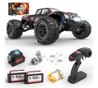 Hosim 1:10 Coche teledirigido rápido 60 km/h, 2 x 2S Lipo, RC Offroad 4WD, RTR RC Monster Truck impermeable para adultos (X16)