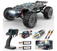 Hosim Coche teledirigido 1:10 sin escobillas, 4 WD de alta velocidad 68+ km/h, coche teledirigido para adultos, grado de afición rápido, camión todoterreno para niños (negro, X07W)