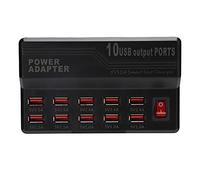 Hosit Bloque de Base de Carga Rápida, Cargador Inteligente USB 12A Compatibilidad Fuerte para Mp3 Mp4 Dv Manos Libres para Teléfonos Móviles (Normativa Europea de 10 Puertos)