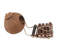 Hosit Casa Escondite de Loro de Coco, Nido de Pájaro de Cáscara de Coco Natural para Pájaros