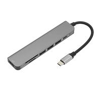 Hosit Concentrador USB C, 4K 3840x2160 30HZ 7 en 1 Adaptador USB C Multipuerto para Proyectores para Monitores para Televisores