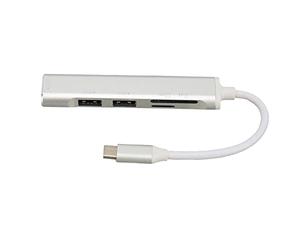 Hosit Concentrador USB C 5 en 1, Concentrador Adaptador USB C para Computadora Portátil con Disipación de Calor Plateada