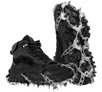 HOSLAFON Crampones para Calzado, 32 Clavos, agarres para Hielo y Nieve, Tacos de tracción de Acero Inoxidable para Caminar y Hacer Senderismo