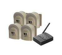 HOSMART Sistema de Alarma de Movimiento inalámbrico Resistente al Agua y al Aire Libre con Sensor de Movimiento y Detector de Movimiento Resistente a la Intemperie Una Unidad Base y Cuatro sensores