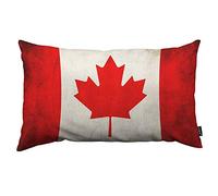 HOSNYE - Funda de almohada con diseño de bandera de Canadá pintada en ladrillo viejo de pared de lino para sofá cama, funda de cojín de 30,5 x 50,8 cm