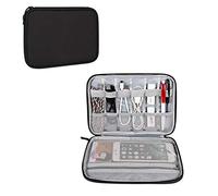 Hosoncovy Accesorios electrónicos Bolsa organizadora Bolsa de Viaje Bolsa organizadora de Cables Estuche para Unidad Flash USB Estuche para Tableta (Negro)