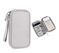 Hosoncovy Funda de banco de energía de doble capa para banco de energía, bolsa de almacenamiento, organizador de cables para Romoss Samsung Anker 20000mAh 10000mAh batería externa (gris)