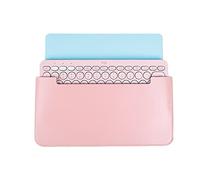 Hosoncovy Funda de transporte de teclado portátil de cuero PU Bolsa de almacenamiento Funda protectora a prueba de polvo para Logitech K380 Teclado Bluetooth multidispositivo (rosa)