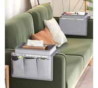 Hosoncovy Organizador de reposabrazos para sofá, brazo, bolsa de almacenamiento, sofá, brazo, sofá, caddy, soporte para bebidas, reposabrazos antiderrames, mando a distancia y organizador para