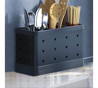 Hosoncovy Soporte de secado de cubiertos para encimera, escurridor, caja de soporte, tenedor separado, palillos, almacenamiento de cocina, organizador (negro)