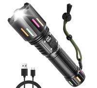 HOSONIC Linternas Led Alta Potencia Recargable 3000 Lúmenes Zoomable Tactica Linterna 5 Modos de Luz IPX4 Impermeable Potente Linterna Antorcha para Camping Senderismo Emergencias Al Aire Libre