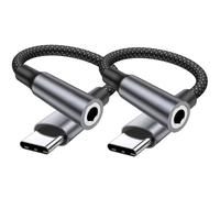 HOSOW Adaptador Jack a USB-C 2 Unidades, Cable Aux Nylon Trenzado, Plug and Play, Sonido Hi-Fi, Compatible con iPhone 17/16/15, Samsung, iPad Pro, MacBook, para Coche/Casa/Aviones