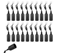 HOSPAOP 20 Piezas Portalámparas E14 con Cable, Casquillo E14 Negro para Bombillas, Portalámparas de Construcción Renovación DIY