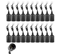 HOSPAOP 20 Piezas Portalámparas E27 con Cable, Casquillo E27 Negro para Bombillas, Portalámparas de Construcción Renovación DIY