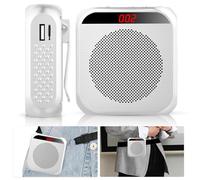 HOSPAOP Amplificador de voz portátil, altavoz recargable con micrófono, auriculares, federal, batería de 2200 mAh, mini amplificador de voz inalámbrico para entrenadores, profesores, guías turísticos